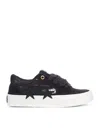 Amiri Sunset Skate Crocodile-effect Suede Sneakers In Black