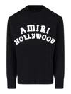 Amiri Black Sweater With Maxi Logo Lettering On The Front