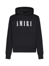 Amiri Logo Hooded Sweatshirt Kangaroo Pocket In Black