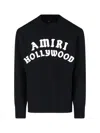 Amiri Black Sweater With Maxi Logo Lettering On The Front In Black