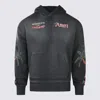 Amiri Hooded Sweatshirt With Front Pocket And Palm Tree Motif In Black