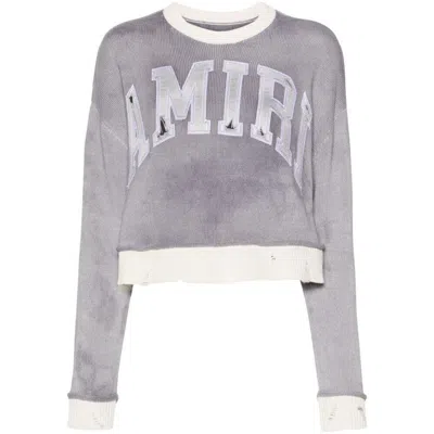 Amiri Sweaters In Grey