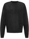 Amiri Crew Neck Sweatshirt With Destroyed Effect In Multicolor