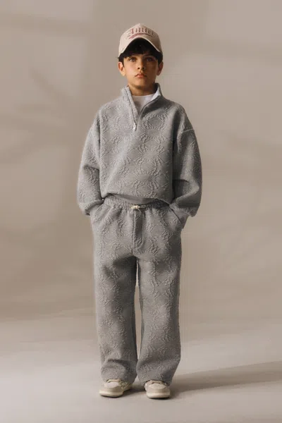 Amiri Kids' Sweatpants In Jacquard Fabric In Grey