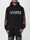 Amiri Black Hoodie With Maxi Logo Lettering On The Front And Snake Print On The Sleeves In Black