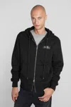 Amiri Black Zip-up Hoodie With Drawstring Hood And Kangaroo Pocket In Black