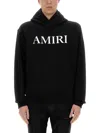 Amiri Logo-lettering Cotton Hoodie In Black