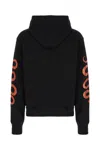 Amiri Black Hoodie With Maxi Logo Lettering On The Front And Snake Print On The Sleeves In Cotton Man
