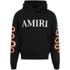 Amiri Black Hoodie With Maxi Logo Lettering On The Front And Snake Print On The Sleeves In Cotton Man