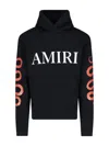 Amiri Black Hoodie With Maxi Logo Lettering On The Front And Snake Print On The Sleeves In Cotton Man In Black