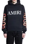 Amiri Black Hoodie With Maxi Logo Lettering On The Front And Snake Print On The Sleeves In Cotton Man