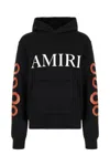 Amiri Black Hoodie With Maxi Logo Lettering On The Front And Snake Print On The Sleeves In Cotton Man