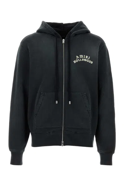 Amiri Zip-up Hoodie With Urban Flair In Black