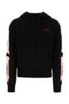 Amiri Black Cardigan With Bones Motif And Logo In Black