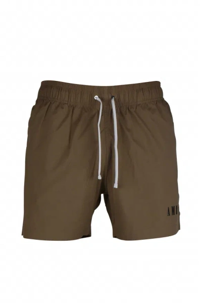 Amiri Beige Polyester And Elastane Swim Shorts In Brown