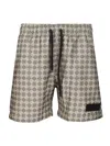Amiri Mens Black Ma Quad Logo-embroidered Swimming Trunks In Gray