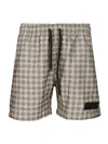 Amiri Mens Black Ma Quad Logo-embroidered Swimming Trunks In Gray
