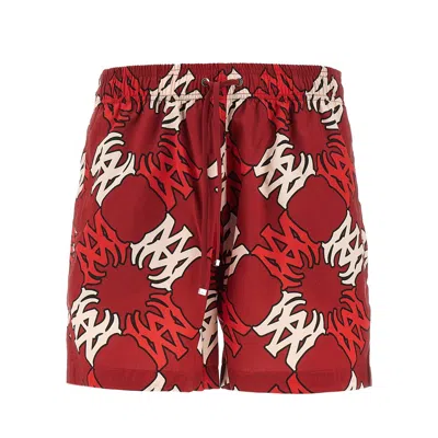 Amiri Red Ma Quad Swim Shorts In Deep Red