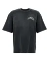 Amiri Black Crewneck T-shirt With Logo Lettering On Front And Rear
