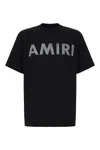 Amiri Black Cotton T-shirt With Bold Logo Statement In Black