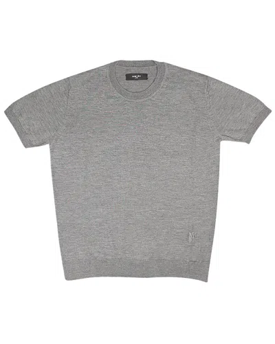 Amiri Logo-embroidered Cotton T-shirt In Grey
