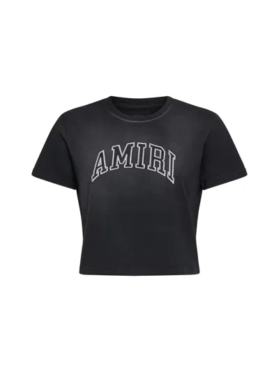 Amiri Logo-embroidered T-shirt In Black