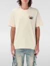Amiri Pool Cue Beige Crewneck T-shirt With Logo Detail On The Front And Maxi Logo Print On The Rear In Cot In Beige