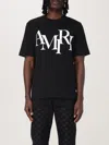 Amiri Cotton T-shirt With Front Logo Print In Black