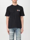 Amiri Pool Cue Black Crewneck T-shirt With Logo Detail On The Front And Maxi Logo Print On The Rear In Cot In Black