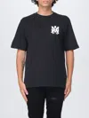 Amiri Black Crewneck T-shirt With Logo Print On The Front And Logo Lettering On The Rear In Cotton Man In Black
