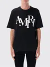 Amiri Cotton Staggered Logo T-shirt Men In Black