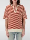 Amiri Orange Checkered Oversized Polo In Orange