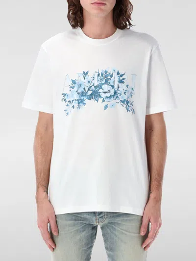 Amiri Mens Logo-print Short-sleeve Cotton T-shirt White