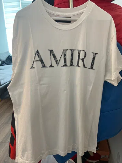 Pre-owned Amiri T-shirt Bandanna Logo In White