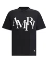 Amiri Cotton T-shirt With Front Logo Print In Black