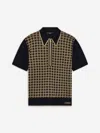 Amiri Mens Black Quad Zip Monogram Knitted Polo Shirt In Black