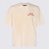 Amiri White Crewneck T-shirt With Logo Lettering On Front And Rear In Cotton Man In Pink