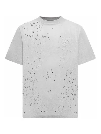 Amiri Man T-shirt Grey Size L Cotton In Gray