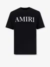 Amiri Black Crewneck T-shirt With Logo Lettering Print On The Front In Cotton Man