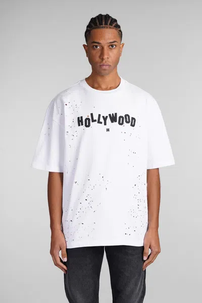 Amiri Hollywood Shotgun Distressed T-shirt In White