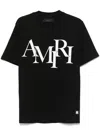 Amiri Cotton T-shirt With Front Logo Print In Black  