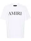 Amiri Cotton Crew Neck T-shirt With Contrasting Logo Detail In White