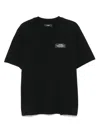Amiri Black Crewneck T-shirt With Logo Patch On The Front And Maxi Logo Print On The Rear