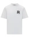 Amiri White Crewneck T-shirt With Logo Print On The Front And Logo Lettering On The Rear In Cotton Man In White