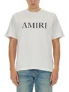 Amiri Cotton T-shirt With Front Logo Print In White