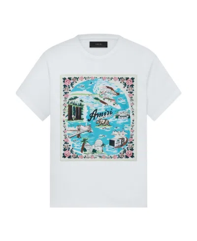Amiri T-shirt With Round Neck And Short Sleeves In White