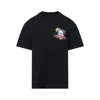 Amiri Black T-shirt With Logo Print And Graphic Design In Black