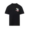 Amiri Black T-shirt With Logo Print And Graphic Design In Black