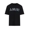 Amiri Black Cotton T-shirt With Bold Logo Statement