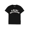 Amiri Hollywood Crew Neck Text Print Top In Black